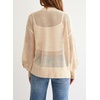 image:imageSidefeel Cardigan for Women Crochet Knit Button See Through Lightweight Long Sleeve Sweater TopsParchment