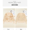 image:imageSidefeel Cardigan for Women Crochet Knit Button See Through Lightweight Long Sleeve Sweater TopsParchment