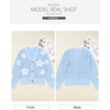 image:imageSidefeel Cardigan for Women Crochet Knit Button See Through Lightweight Long Sleeve Sweater TopsSky Blue