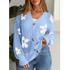 image:imageSidefeel Cardigan for Women Crochet Knit Button See Through Lightweight Long Sleeve Sweater TopsSky Blue