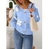 image:imageSidefeel Cardigan for Women Crochet Knit Button See Through Lightweight Long Sleeve Sweater TopsSky Blue