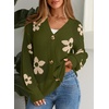 image:imageSidefeel Cardigan for Women Crochet Knit Button See Through Lightweight Long Sleeve Sweater TopsVineyard Green