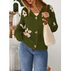 image:imageSidefeel Cardigan for Women Crochet Knit Button See Through Lightweight Long Sleeve Sweater TopsVineyard Green