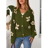 image:imageSidefeel Cardigan for Women Crochet Knit Button See Through Lightweight Long Sleeve Sweater TopsVineyard Green