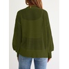 image:imageSidefeel Cardigan for Women Crochet Knit Button See Through Lightweight Long Sleeve Sweater TopsVineyard Green