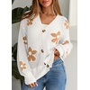 image:imageSidefeel Cardigan for Women Crochet Knit Button See Through Lightweight Long Sleeve Sweater TopsWhite