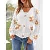 image:imageSidefeel Cardigan for Women Crochet Knit Button See Through Lightweight Long Sleeve Sweater TopsWhite