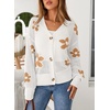 image:imageSidefeel Cardigan for Women Crochet Knit Button See Through Lightweight Long Sleeve Sweater TopsWhite