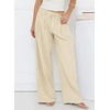 image:imageSidefeel Corduroy Pants Women Wide Leg High Waisted Elastic Drawstring Loose Baggy Fall Winter Casual PantsApricot