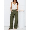 image:imageSidefeel Corduroy Pants Women Wide Leg High Waisted Elastic Drawstring Loose Baggy Fall Winter Casual PantsGreen