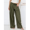 image:imageSidefeel Corduroy Pants Women Wide Leg High Waisted Elastic Drawstring Loose Baggy Fall Winter Casual PantsGreen