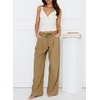 image:imageSidefeel Corduroy Pants Women Wide Leg High Waisted Elastic Drawstring Loose Baggy Fall Winter Casual PantsKhaki