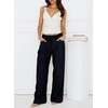 image:imageSidefeel Corduroy Pants Women Wide Leg High Waisted Elastic Drawstring Loose Baggy Fall Winter Casual PantsNavy Blue