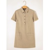 image:imageSidefeel Denim Dress for Women Casual Short Sleeve Collared Button Down Jean Dress Trendy A Line Summer Shirt DressKhaki
