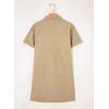 image:imageSidefeel Denim Dress for Women Casual Short Sleeve Collared Button Down Jean Dress Trendy A Line Summer Shirt DressKhaki