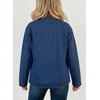 image:imageSidefeel Denim Jacket for Women Long Sleeve Leather Neck Button Down Jean Jacket with Three Big PocketsBluing