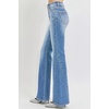 image:imageSidefeel Flare Jeans for Women High Waisted Stretchy Bell Bottoms Wide Leg Side Seam Denim PantsSky Blue