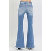 image:imageSidefeel Flare Jeans for Women High Waisted Stretchy Bell Bottoms Wide Leg Side Seam Denim PantsSky Blue