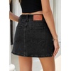 image:imageSidefeel Jean Skorts for Woman High Waisted Casual Stretchy Jean Skirt Side Slit Mini Denim Skirt with PocketsBlack