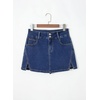 image:imageSidefeel Jean Skorts for Woman High Waisted Casual Stretchy Jean Skirt Side Slit Mini Denim Skirt with PocketsDeep Blue