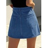 image:imageSidefeel Jean Skorts for Woman High Waisted Casual Stretchy Jean Skirt Side Slit Mini Denim Skirt with PocketsDeep Blue