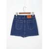 image:imageSidefeel Jean Skorts for Woman High Waisted Casual Stretchy Jean Skirt Side Slit Mini Denim Skirt with PocketsDeep Blue