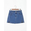 image:imageSidefeel Jean Skorts for Woman High Waisted Casual Stretchy Jean Skirt Side Slit Mini Denim Skirt with PocketsLight Blue