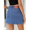 image:imageSidefeel Jean Skorts for Woman High Waisted Casual Stretchy Jean Skirt Side Slit Mini Denim Skirt with PocketsLight Blue