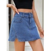 image:imageSidefeel Jean Skorts for Woman High Waisted Casual Stretchy Jean Skirt Side Slit Mini Denim Skirt with PocketsLight Blue