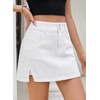 image:imageSidefeel Jean Skorts for Woman High Waisted Casual Stretchy Jean Skirt Side Slit Mini Denim Skirt with PocketsWhite