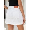 image:imageSidefeel Jean Skorts for Woman High Waisted Casual Stretchy Jean Skirt Side Slit Mini Denim Skirt with PocketsWhite