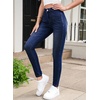 image:imageSidefeel Jeggings for Women High Waisted Tummy Control Skinny Jeans Stretchy Butt Lifting Knit Denim PantsDark Blue