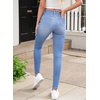 image:imageSidefeel Jeggings for Women High Waisted Tummy Control Skinny Jeans Stretchy Butt Lifting Knit Denim PantsIceland Blue