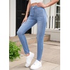 image:imageSidefeel Jeggings for Women High Waisted Tummy Control Skinny Jeans Stretchy Butt Lifting Knit Denim PantsIceland Blue