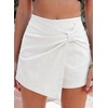 image:imageSidefeel Skorts Skirts for Women Casual Summer Bowknot High Waisted Jean Shorts Stretchy Denim Mini Skirt NO PocketWhite