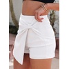 image:imageSidefeel Skorts Skirts for Women Casual Summer Bowknot High Waisted Jean Shorts Stretchy Denim Mini Skirt NO PocketWhite