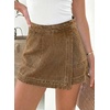 image:imageSidefeel Skorts Skirts for Women Denim Mini Skirt Casual Summer High Waisted Jean Shorts StretchyBrown