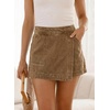 image:imageSidefeel Skorts Skirts for Women Denim Mini Skirt Casual Summer High Waisted Jean Shorts StretchyBrown