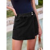 image:imageSidefeel Skorts for Woman Casual High Waisted Stretchy Jean Shorts Trendy Asymmetrical Summer Denim Mini Skirts with PocketsBlack