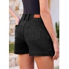 image:imageSidefeel Skorts for Woman Casual High Waisted Stretchy Jean Shorts Trendy Asymmetrical Summer Denim Mini Skirts with PocketsBlack