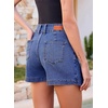 image:imageSidefeel Skorts for Woman Casual High Waisted Stretchy Jean Shorts Trendy Asymmetrical Summer Denim Mini Skirts with PocketsBlue