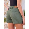 image:imageSidefeel Skorts for Woman Casual High Waisted Stretchy Jean Shorts Trendy Asymmetrical Summer Denim Mini Skirts with PocketsGreen