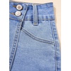 image:imageSidefeel Skorts for Woman Casual High Waisted Stretchy Jean Shorts Trendy Asymmetrical Summer Denim Mini Skirts with PocketsIceland Blue