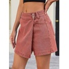 image:imageSidefeel Skorts for Woman Casual High Waisted Stretchy Jean Shorts Trendy Asymmetrical Summer Denim Mini Skirts with PocketsMineral Red