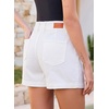 image:imageSidefeel Skorts for Woman Casual High Waisted Stretchy Jean Shorts Trendy Asymmetrical Summer Denim Mini Skirts with PocketsWhite