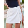 image:imageSidefeel Skorts for Woman Casual High Waisted Stretchy Jean Shorts Trendy Asymmetrical Summer Denim Mini Skirts with PocketsWhite