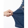 image:imageSidefeel Skorts for Woman High Waisted Jean Skort Wrap Stretchy Asymmetrical Skorts Casual Denim ShortsBluing