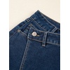image:imageSidefeel Skorts for Woman High Waisted Jean Skort Wrap Stretchy Asymmetrical Skorts Casual Denim ShortsBluing