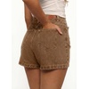 image:imageSidefeel Skorts for Woman High Waisted Jean Skort Wrap Stretchy Asymmetrical Skorts Casual Denim ShortsBrown
