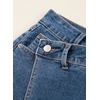 image:imageSidefeel Skorts for Woman High Waisted Jean Skort Wrap Stretchy Asymmetrical Skorts Casual Denim ShortsDark Blue
